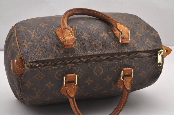 Authentic Louis Vuitton Monogram Speedy 30 Hand Boston Bag M41526 LV 1415J