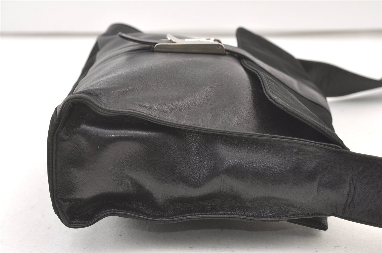 Authentic PRADA Vintage Nylon Leather Shoulder Bag Purse Black 1415K