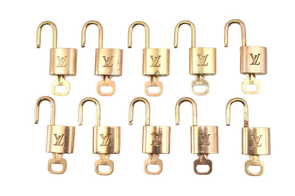 Authentic Louis Vuitton Padlock & Keys 10Set LV 1415L