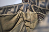 Authentic FENDI Zucca Mamma Baguette Shoulder Bag Canvas Leather Brown 1416I