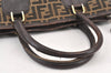 Authentic FENDI Vintage Zucca Hand Tote Bag Canvas Leather Brown 1416K