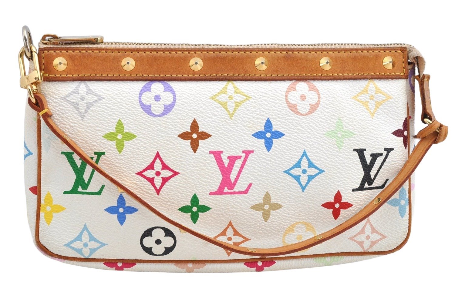 Louis Vuitton Monogram Multicolor Pochette Accessoires Pouch M92649 White 1417K