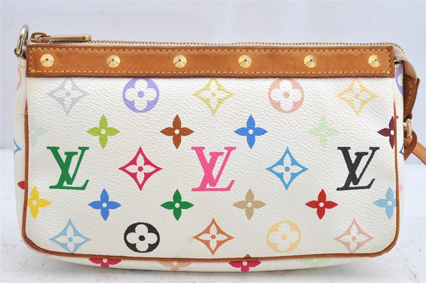 Louis Vuitton Monogram Multicolor Pochette Accessoires Pouch M92649 White 1417K