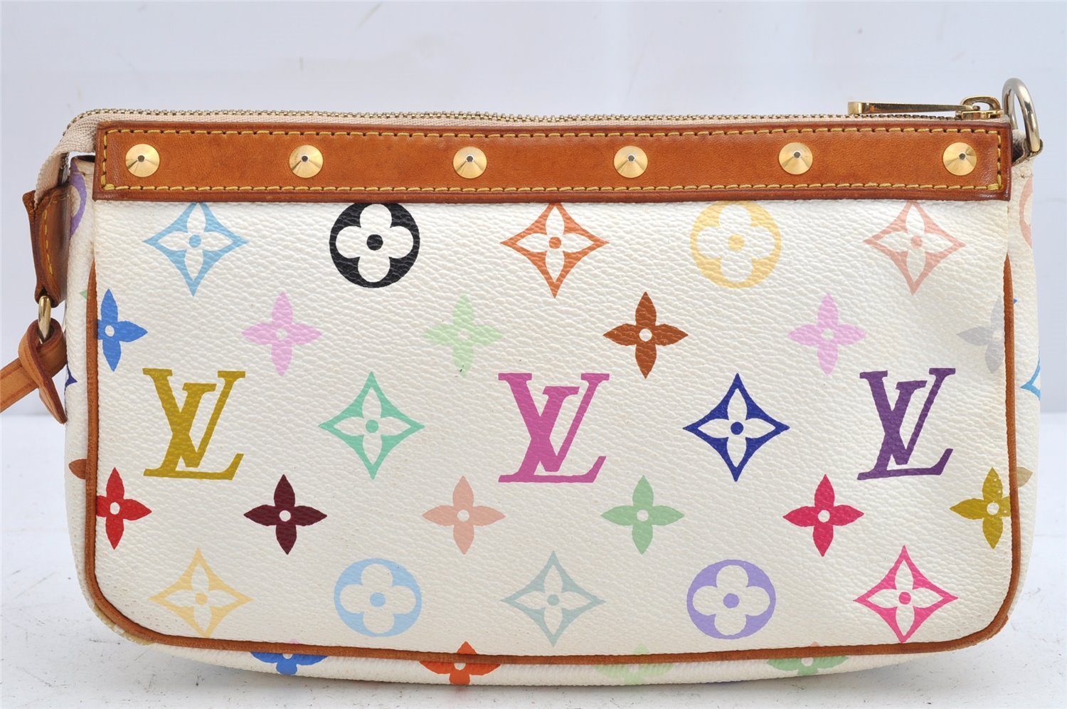 Louis Vuitton Monogram Multicolor Pochette Accessoires Pouch M92649 White 1417K