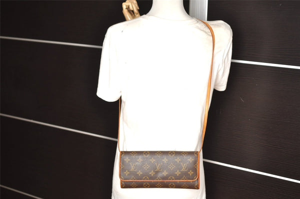 Authentic Louis Vuitton Monogram Pochette Twin GM Shoulder Bag M51852 LV 1418K