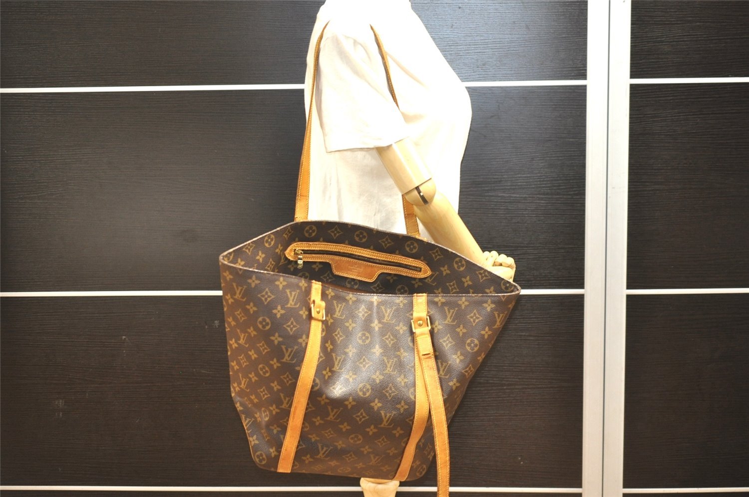 Authentic Louis Vuitton Monogram Sac Shopping PM Tote Bag M51108 LV Junk 1419I