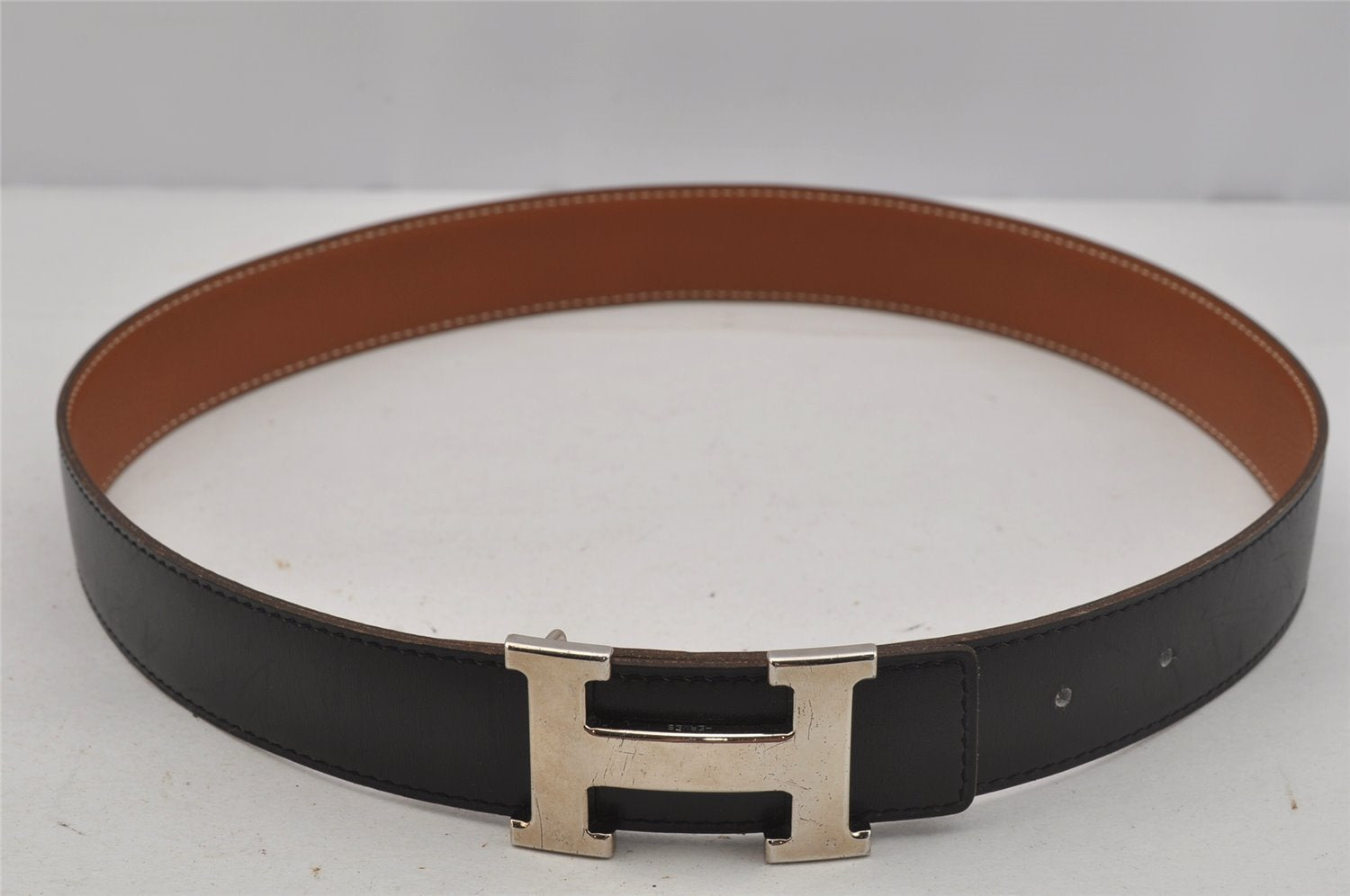 Authentic HERMES Constance Leather Belt Size 75cm 29.5