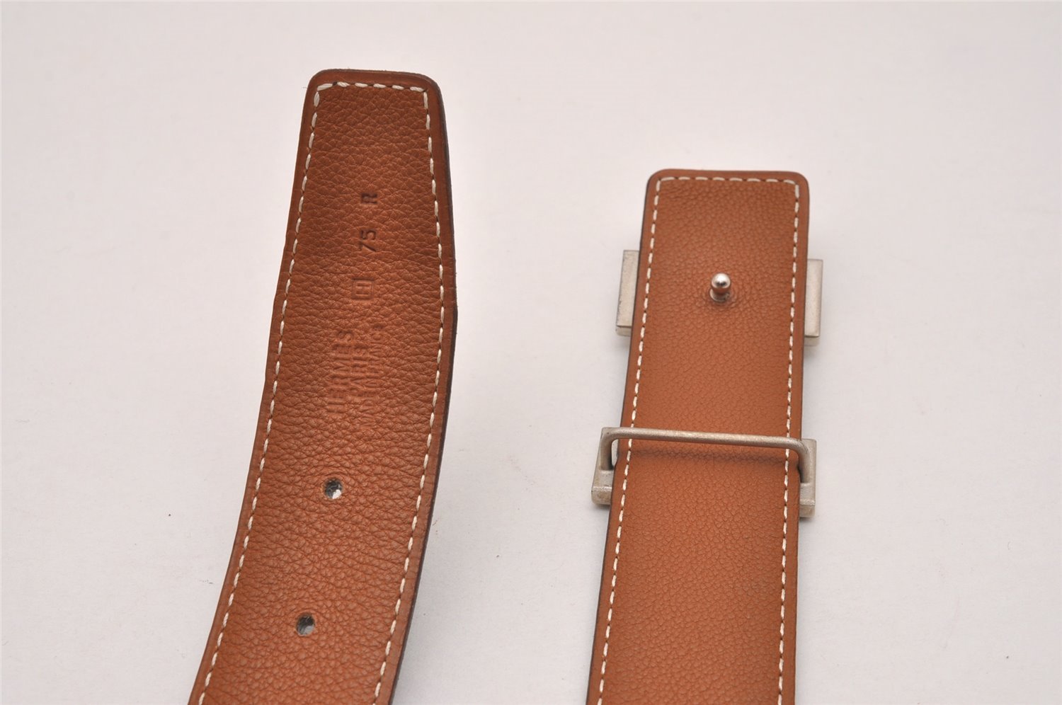 Authentic HERMES Constance Leather Belt Size 75cm 29.5