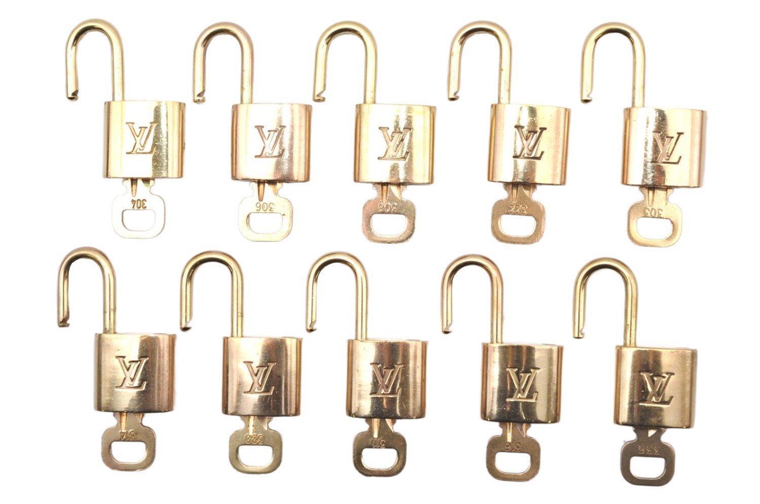 Authentic Louis Vuitton Padlock & Keys 10Set LV 1419L