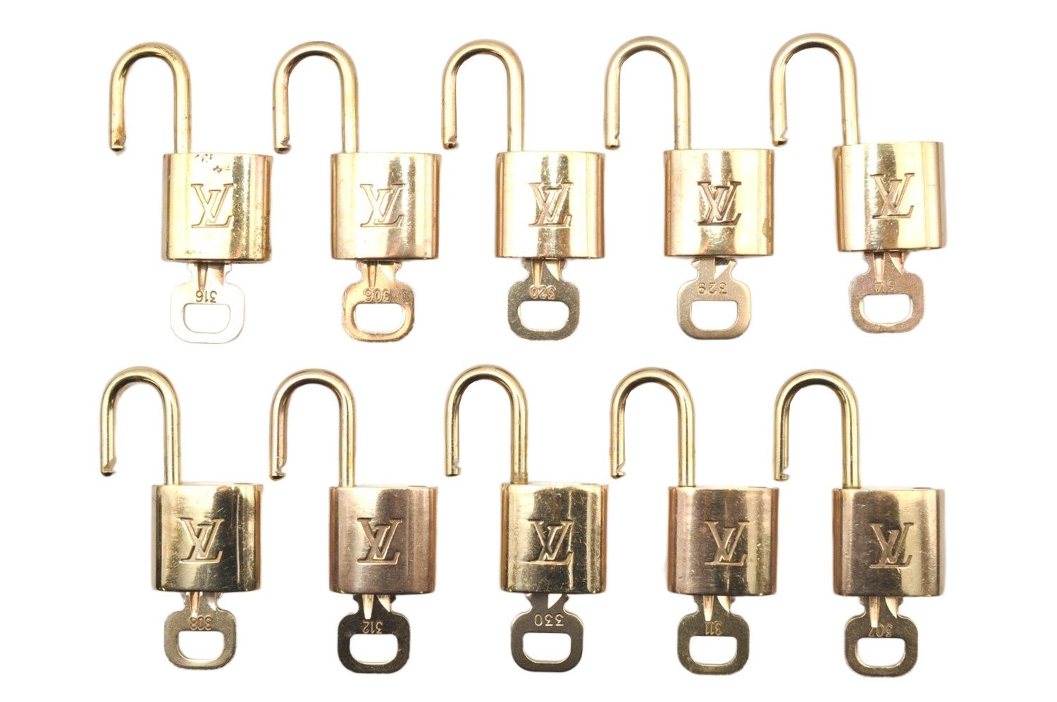 Authentic Louis Vuitton Padlock & Keys 10Set LV 1421L