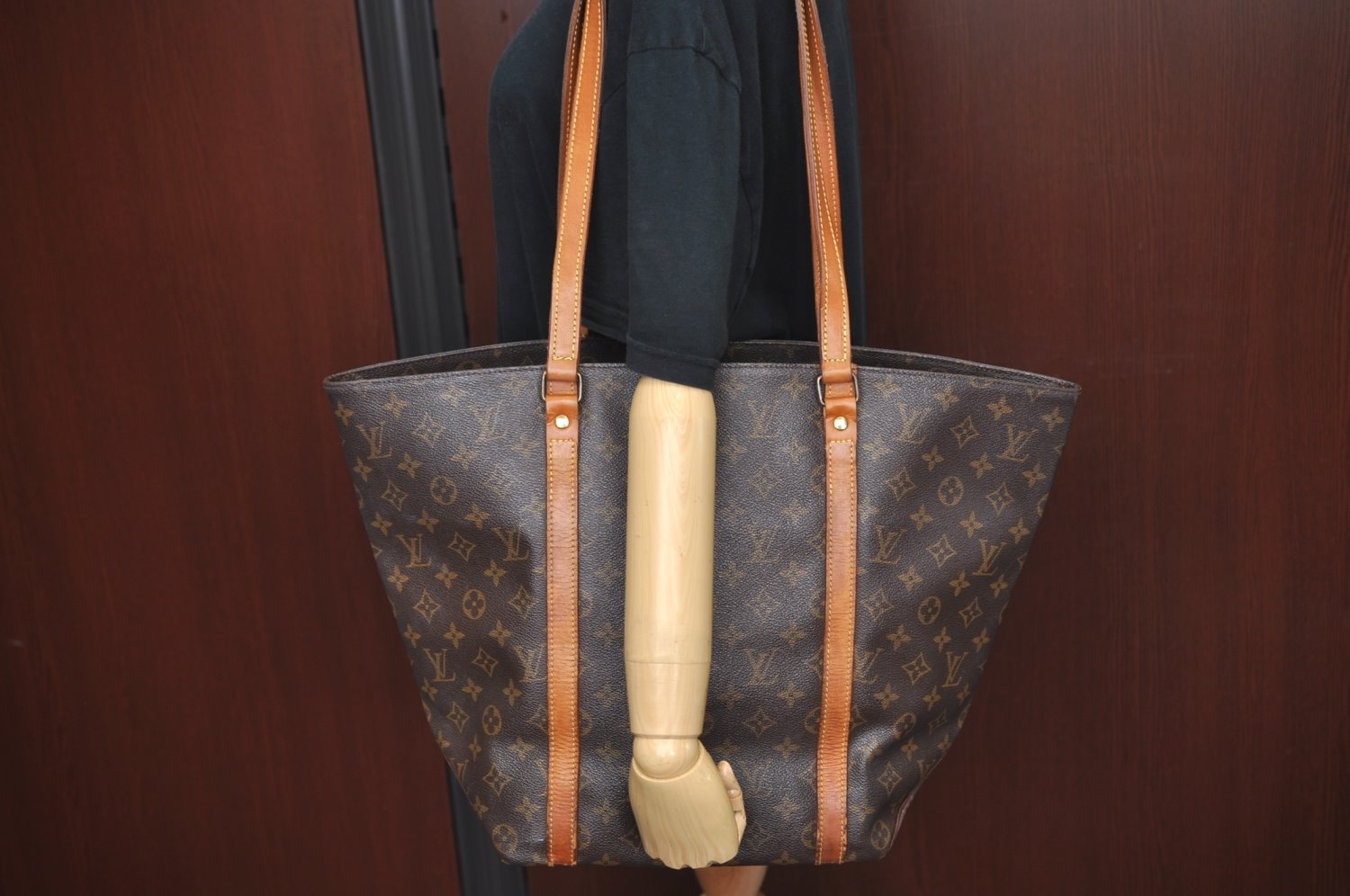 Authentic Louis Vuitton Monogram Sac Shopping PM Tote Bag M51108 LV 1422J