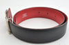 Authentic HERMES Constance Leather Belt Size 65cm 25.6" Black Red 1422K