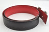 Authentic HERMES Constance Leather Belt Size 65cm 25.6" Black Red 1422K