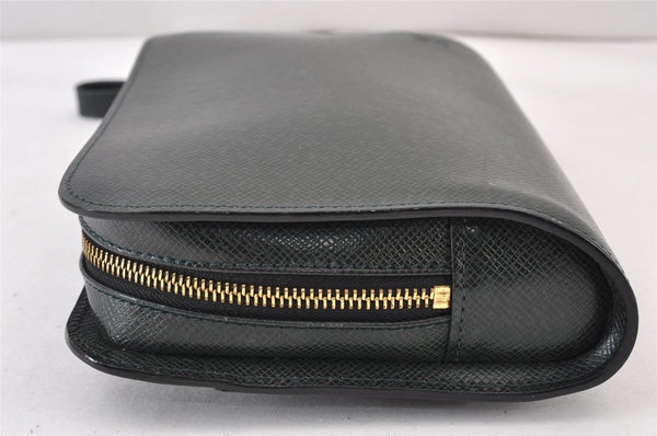 Authentic Louis Vuitton Taiga Baikal Clutch Bag Green M30184 LV 1423K