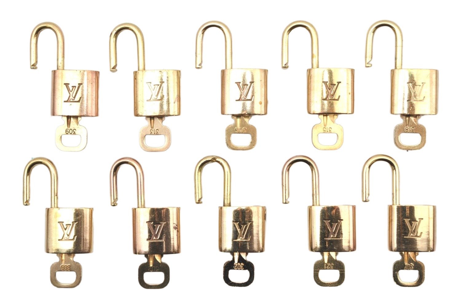 Authentic Louis Vuitton Padlock & Keys 10Set LV 1423L