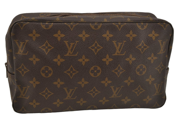 Auth Louis Vuitton Monogram Trousse Toilette 28 Clutch Hand Bag Old Model 1424J