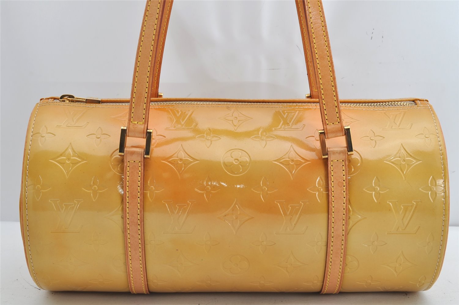 Authentic Louis Vuitton Vernis Bedford Hand Bag Yellow Beige M91006 LV 1424K