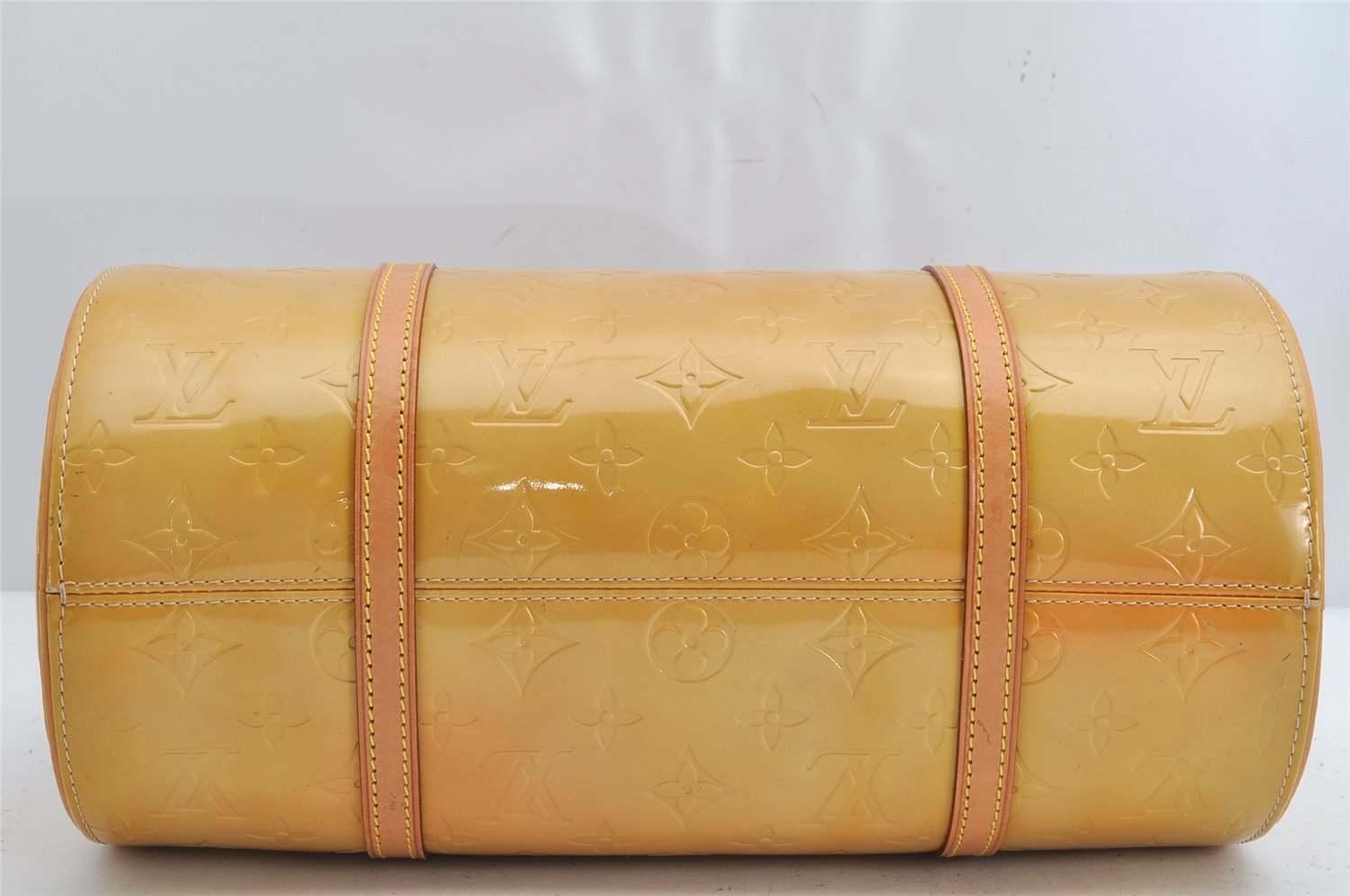 Authentic Louis Vuitton Vernis Bedford Hand Bag Yellow Beige M91006 LV 1424K