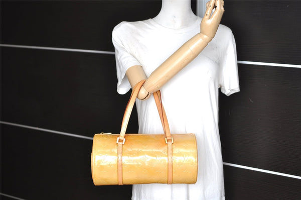 Authentic Louis Vuitton Vernis Bedford Hand Bag Yellow Beige M91006 LV 1424K