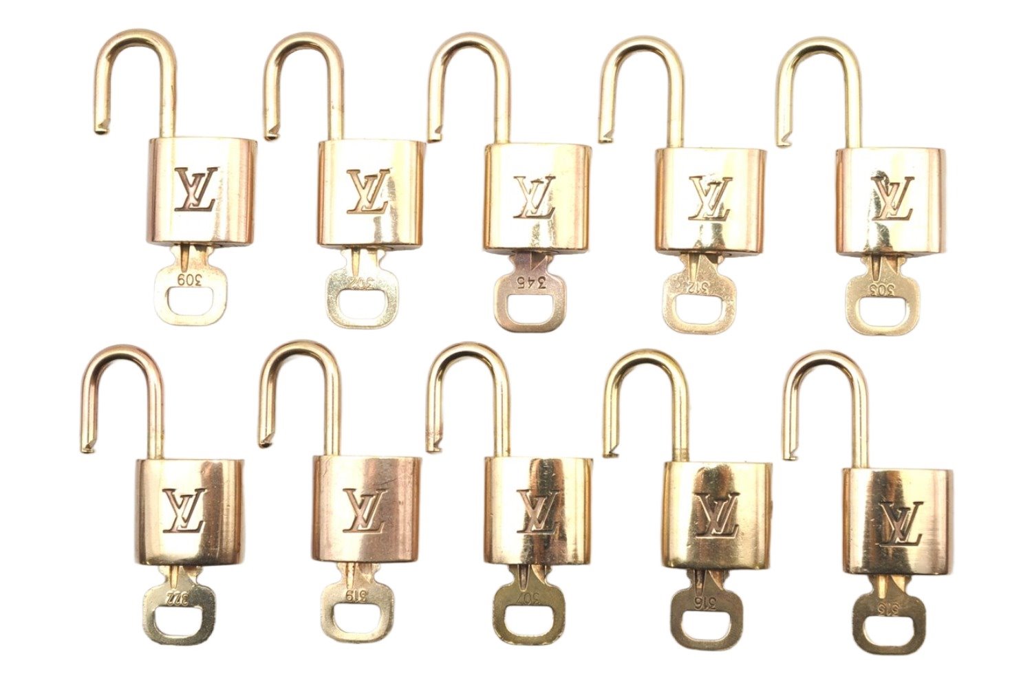 Authentic Louis Vuitton Padlock & Keys 10Set LV 1426L