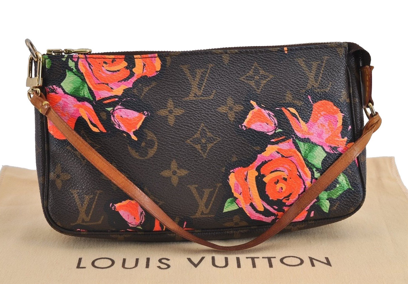 Authentic Louis Vuitton Monogram Rose Pochette Accessoires Pouch M48615 LV 1428J