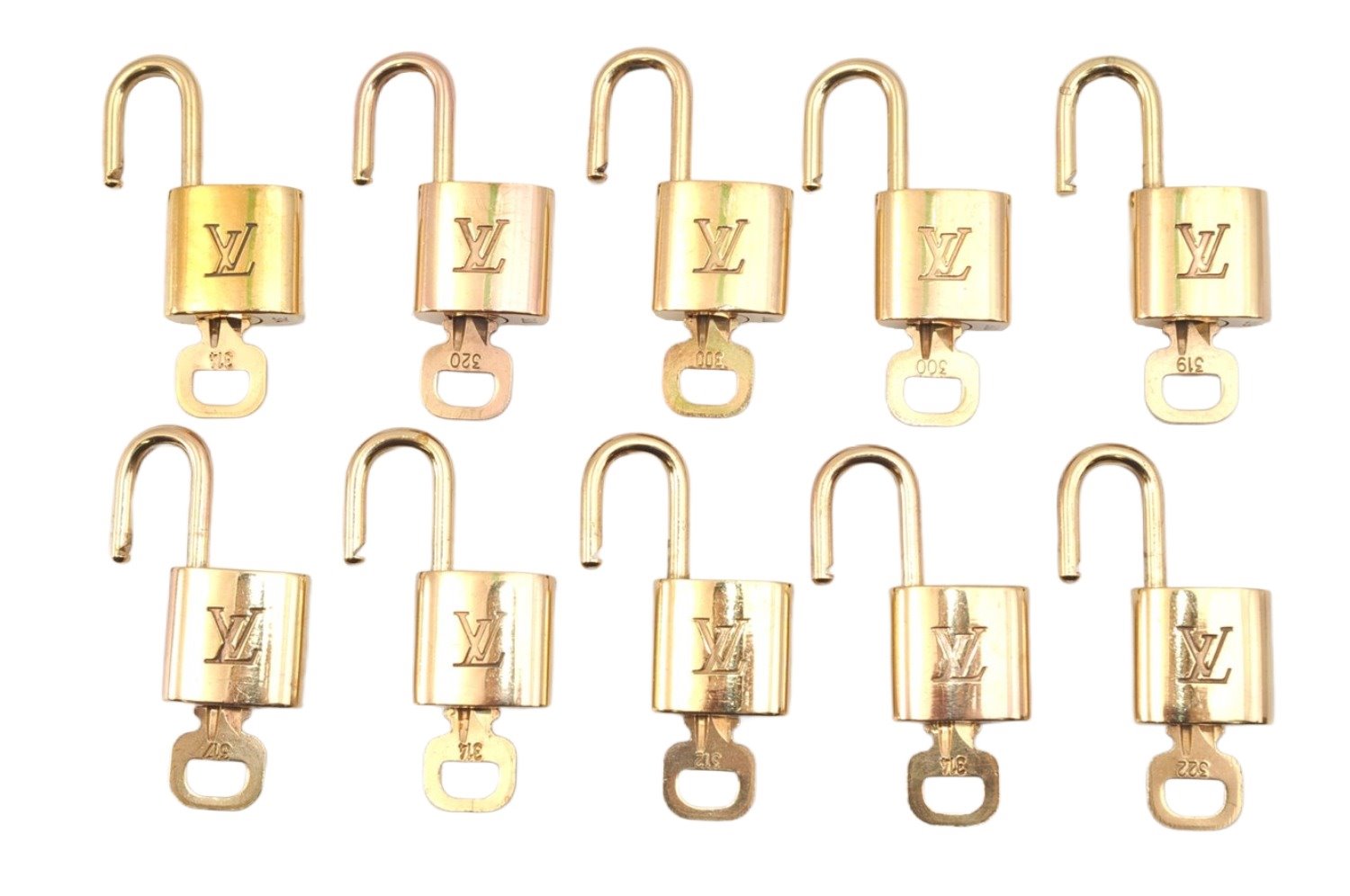 Authentic Louis Vuitton Padlock & Keys 10Set LV 1428L