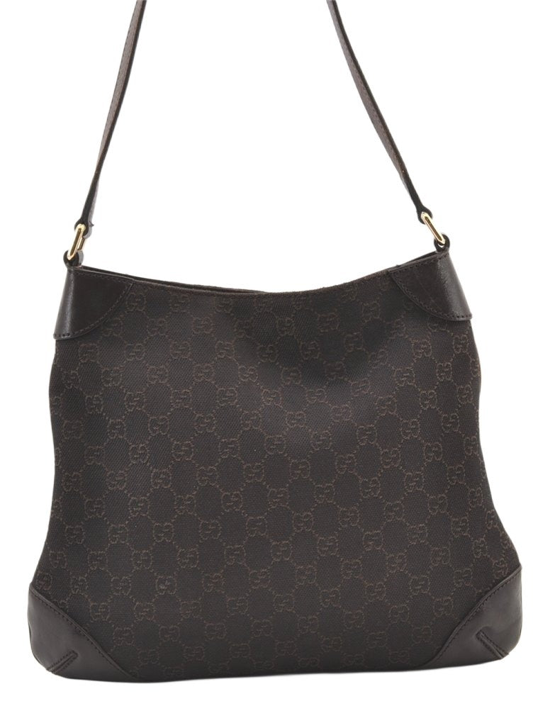 Authentic GUCCI Vintage Shoulder Hand Bag GG Canvas Leather 248272 Brown 1429K