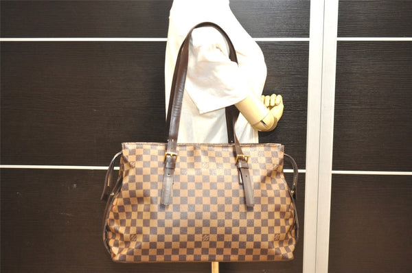 Authentic Louis Vuitton Damier Chelsea Shoulder Tote Bag N51119 LV 1430J