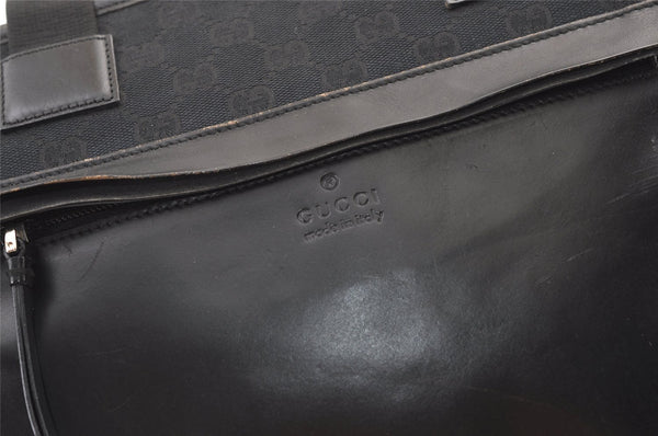 Authentic GUCCI Vintage Shoulder Tote Bag GG Canvas Leather 0190426 Black 1430K