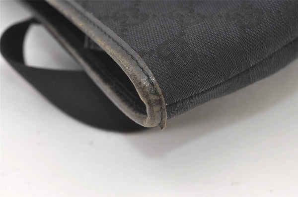 Authentic GUCCI Vintage Shoulder Tote Bag GG Canvas Leather 0190426 Black 1430K