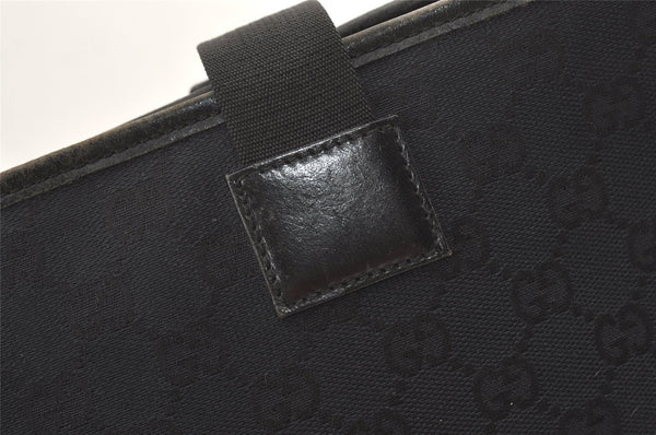 Authentic GUCCI Vintage Shoulder Tote Bag GG Canvas Leather 0190426 Black 1430K