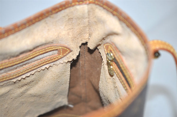 Authentic Louis Vuitton Monogram Bucket PM Shoulder Tote Bag M42238 Junk 1431I