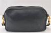 Authentic GUCCI Sherry Line Shoulder Crossbody Bag Purse Leather Navy Blue 1432K