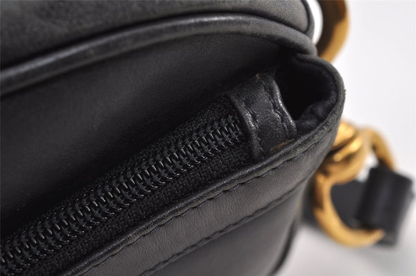 Authentic GUCCI Sherry Line Shoulder Crossbody Bag Purse Leather Navy Blue 1432K