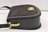 Authentic CELINE Horse Carriage Shoulder Hand Bag Suede Leather Black 1433K