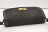 Authentic CELINE Horse Carriage Shoulder Hand Bag Suede Leather Black 1433K