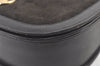 Authentic CELINE Horse Carriage Shoulder Hand Bag Suede Leather Black 1433K