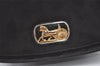 Authentic CELINE Horse Carriage Shoulder Hand Bag Suede Leather Black 1433K