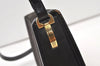 Authentic CELINE Horse Carriage Shoulder Hand Bag Suede Leather Black 1433K