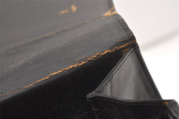 Authentic CELINE Horse Carriage Shoulder Hand Bag Suede Leather Black 1433K