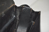 Authentic CELINE Horse Carriage Shoulder Hand Bag Suede Leather Black 1433K