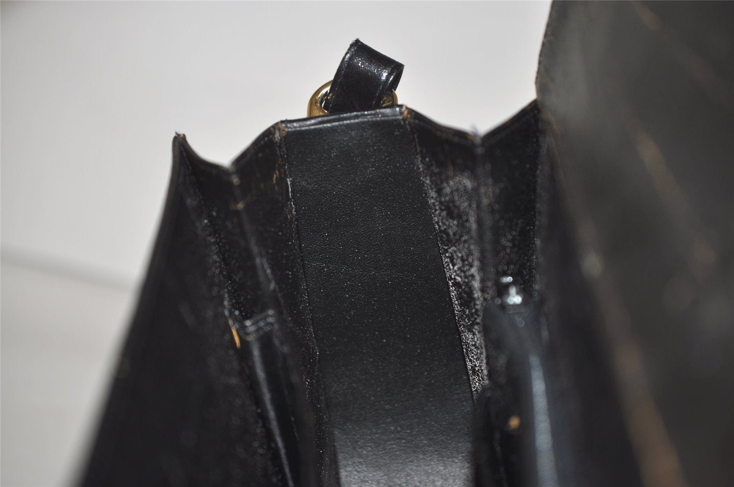 Authentic CELINE Horse Carriage Shoulder Hand Bag Suede Leather Black 1433K