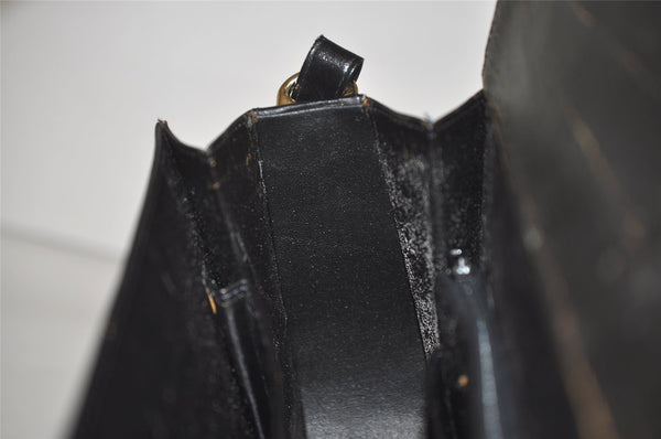 Authentic CELINE Horse Carriage Shoulder Hand Bag Suede Leather Black 1433K