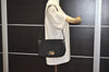 Authentic CELINE Horse Carriage Shoulder Hand Bag Suede Leather Black 1433K