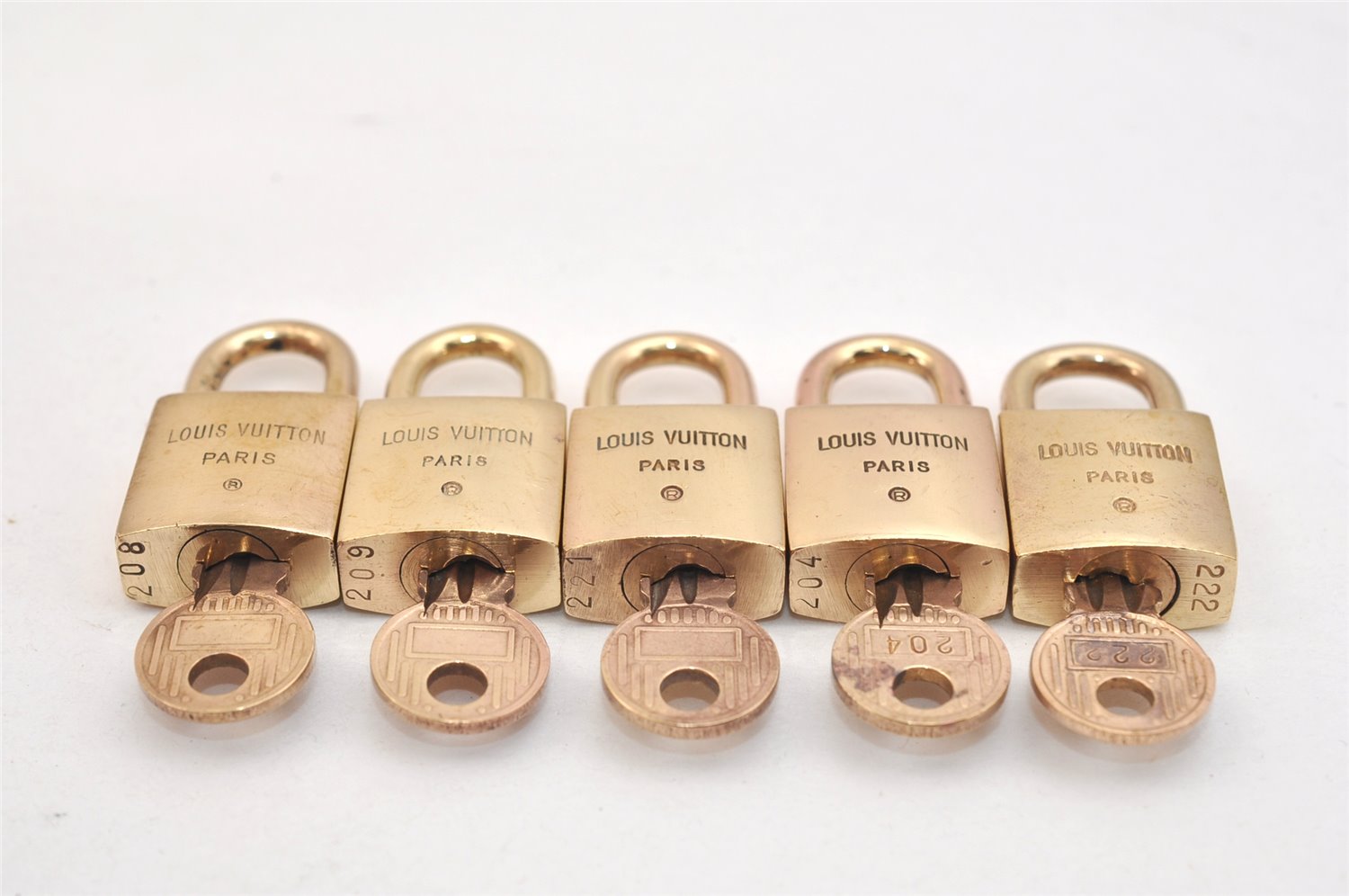 Authentic Louis Vuitton Padlock and Keys 10Set Old Model LV 1434L