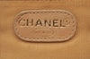 Authentic CHANEL Lamb Skin Turnlock Matelasse Shoulder Tote Bag Beige CC 1436J