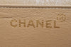 Authentic CHANEL Mademoiselle Calf Skin Turnlock Chain Shoulder Bag Beige 1436K