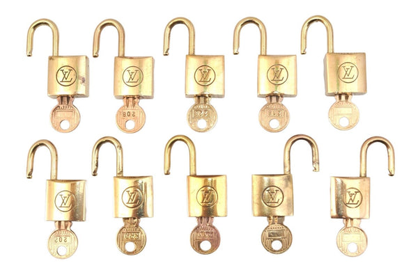 Authentic Louis Vuitton Padlock 10Set Old Model LV Junk 1436L