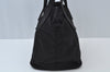 Authentic PRADA Vintage Nylon Leather Tote Hand Bag Purse Black 1437J