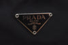 Authentic PRADA Vintage Nylon Leather Tote Hand Bag Purse Black 1437J